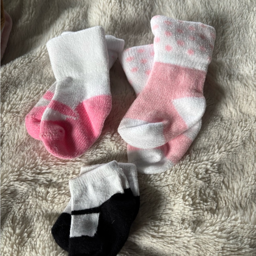 Assorted Colorful Baby Girl Socks 14 PC Lot 0-6 Months - Picture 7 of 8